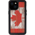 Canadian Flag Dark Wood iPhone 15 Waterproof Case